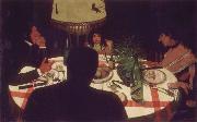 Felix Vallotton Dinner,Light Effect painting